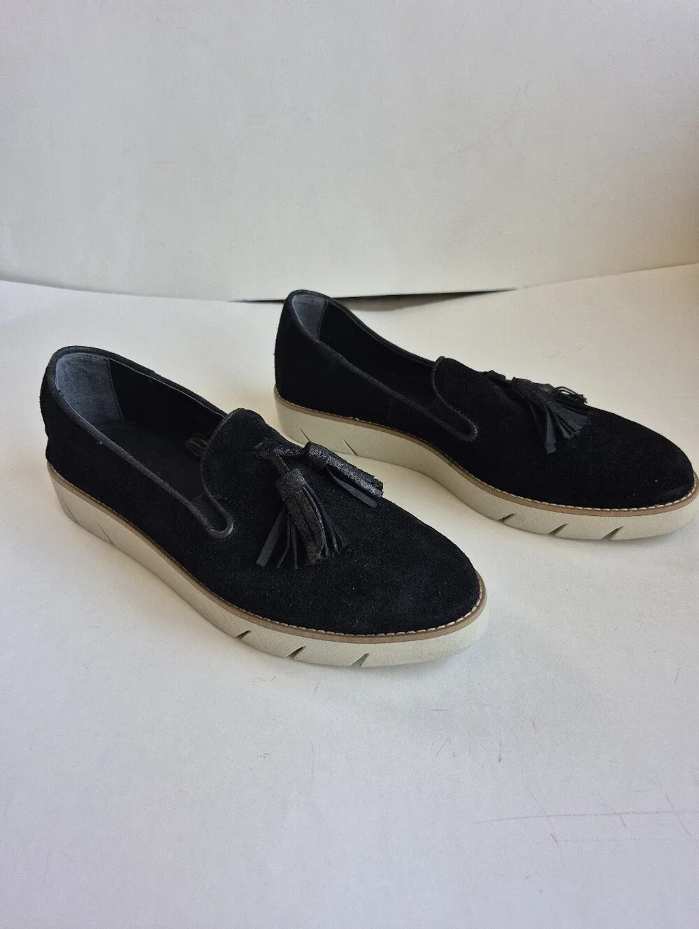 The FLEXX Shoes Traveler Too Black Suede Loafer Tassels Size 10